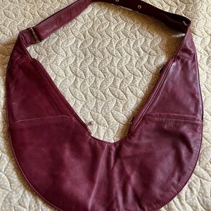 Burgundy Leather Sash Bag